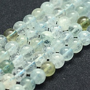 Natural Aquamarine Beads Strands, Grade A+, Round, 8mm, Hole: 1mm, about 49pcs/strand, 15.5 inch(39.5cm)(G-P342-11-8mm-A+)