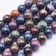 Natural Red Corundum/Ruby and Sapphire Beads Strands, Round, 8mm, Hole: 1mm, about 50pcs/strand, 15.9 inch(40.5cm)(G-O166-04-8mm)