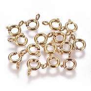 Ion Plating(IP) 304 Stainless Steel Spring Ring Clasps, Golden, 6x1.6mm, Hole: 1.6mm(STAS-F224-02G-B)