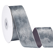 15 Yards Single Face Flat Velvet Ribbons, Polycotton Ribbons, Garment Accessories, Dark Gray, 2 inch(50mm), about 15.00 Yards(13.72m)/Roll(OCOR-WH0082-129)