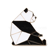 Animal Enamel Pins, Alloy Brooches for Backpack Clothes, Cadmium Free & Lead Free, Panda, 31x30x1.5mm(JEWB-P038-09A-G)