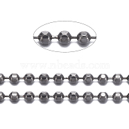 Brass Ball Chains, Faceted, Long-Lasting Plated, Soldered, with Spool, Cadmium Free & Lead Free, Gunmetal, 1.5mm, about 301.83 Feet(92m)/roll(CHC013Y-B)