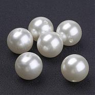 Creamy White Acrylic Imitation Pearl Round Beads for Chunky Kids Necklace, 20mm, Hole: 2mm(X-PACR-20D-12)