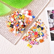 3D Polymer Clay & Resin Cabochons Nail Art Decorations, Mixed Shapes, Mixed Color, 1~19x1~12mm(MRMJ-R129-50)