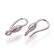 Brass Earring Hooks, with Vertical Loop, Platinum, 13.5x6x2.5mm, Hole: 1.2mm, 20 Gauge, Pin: 0.8mm(KK-L177-30P)