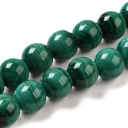 Natural Malachite Beads Strands, Grade A, Round, 7mm, Hole: 0.7mm, about 56pcs/strand, 15.5 inch(39.5cm)(G-F571-27A1-7mm)