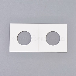 Cardboard Staple Type Coin Mylar Flip Holder Cover Case, White, Hole: 25mm, 100x50x1.5mm(AJEW-WH0052-06C)