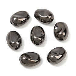 Opaque Acrylic Beads, Gunmetal Plated, Oval, 10x7x5.5mm, Hole: 1.2mm, about 2380pcs/500g(AC-CBAE09B-17)