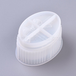 Storage Box Silicone Molds, Resin Casting Molds, For UV Resin, Epoxy Resin Jewelry Making, Oval, White, 101x76.5x58mm, Inner Diameter: 80x51mm(X-DIY-WH0157-37A-01)