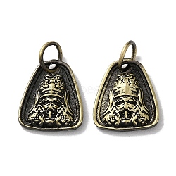 Tibetan Style Brass Pendants, Cadmium Free & Lead Free, Owl, 13.5x11.5x2.5mm, Hole: 4.2mm(KK-M284-35AB)