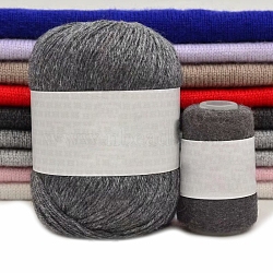 Hand-Woven Cashmere 3 Shares  Yarn, for Garments Scarves Sweater Shawl Hats, Light Grey, 75g/skein(PW-WG392F4-04)