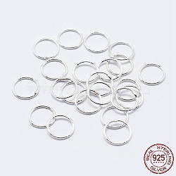 925 Sterling Silver Round Rings, Soldered Jump Rings, Closed Jump Rings, Silver, 18 Gauge, 8x1mm, Inner Diameter: 6mm, about 50pcs/10g(STER-F036-03S-1x8)