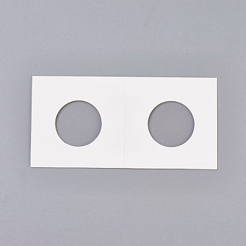 Cardboard Staple Type Coin Mylar Flip Holder Cover Case, White, Hole: 25mm, 100x50x1.5mm