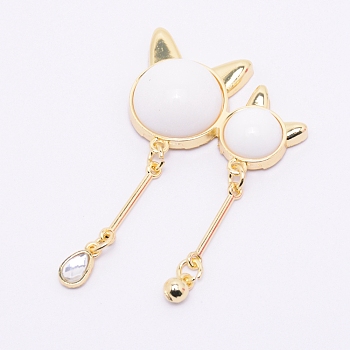 Zinc Alloy Bag Decoration, with Screws, for DIY Handbag Craft Shoulder Bags Hardware Accessories, Cat, Golden, 76.5x45.5x13.5mm