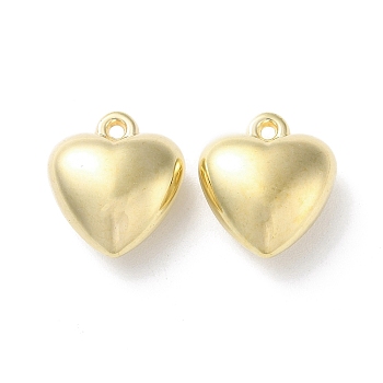 CCB Plastic Pendants, Heart Charms, Golden, 21x19x10mm, Hole: 1.8mm