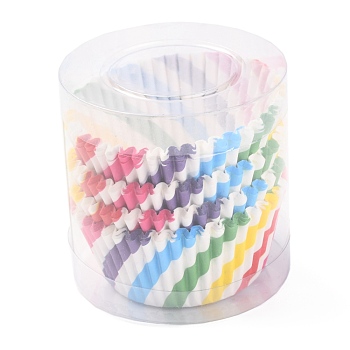 Cupcake Wrappers, DIY Baking Tool, Stripe Pattern, 67.5x29.5mm, about 95~100pcs/box