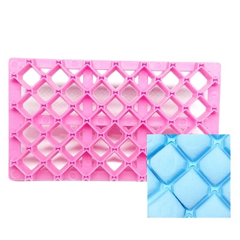 Food Grade Plastic Cookie Printing Moulds, DIY Biscuit Baking Tool, Bowknot, Pink, 123x75x20mm