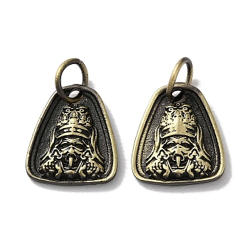 Tibetan Style Brass Pendants, Cadmium Free & Lead Free, Owl, 13.5x11.5x2.5mm, Hole: 4.2mm