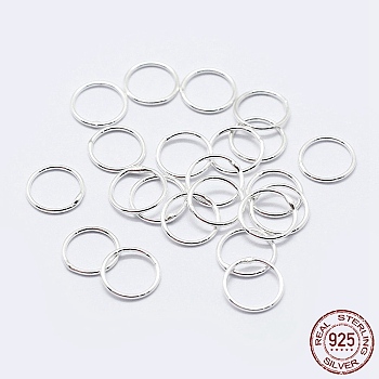 925 Sterling Silver Round Rings, Soldered Jump Rings, Closed Jump Rings, Silver, 18 Gauge, 8x1mm, Inner Diameter: 6mm, about 50pcs/10g