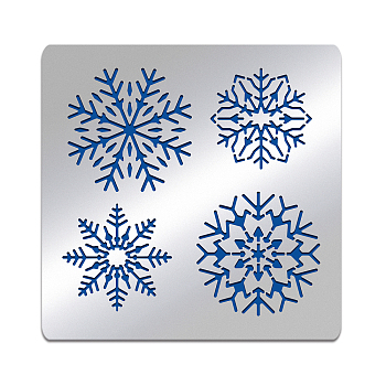 Christmas Theme Stainless Steel Cutting Dies Stencils, for DIY Scrapbooking/Photo Album, Decorative Embossing DIY Paper Card, Matte Style, Stainless Steel Color, Snowflake Pattern, 15.6x15.6cm