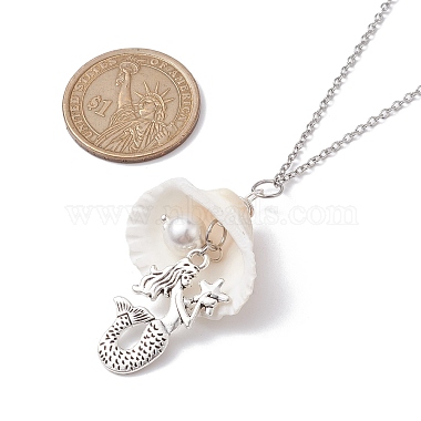 Collier pendentif en alliage de style tibétain sur le thème de l'océan(NJEW-JN04600)-4