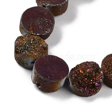 Electroplated Natural Druzy Agate Beads Strands(G-M433-01E)-4