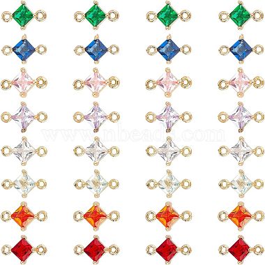 Light Gold Mixed Color Rhombus Glass Links