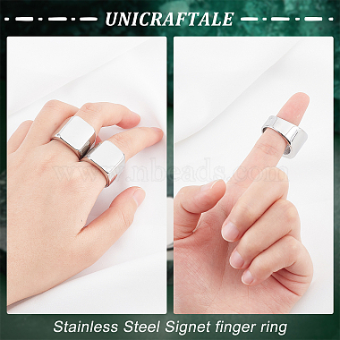 unicraftale 3шт. 3 размер 304 прямоугольные кольца-печатки из нержавеющей стали на палец(RJEW-UN0001-26P)-5
