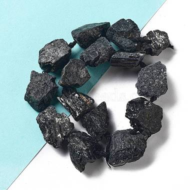 Raw Rough Natural Black Tourmaline Beads Strands(G-J388-A12-01)-2