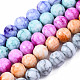 Mèches de perles de verre craquelé peintes au four opaque(EGLA-S174-33A)-1