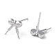 Rhodium Plated 925 Sterling Silver Stud Earring Findings(STER-M115-02P)-2