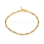 304 Stainless Steel Figaro Chains Bracelet for Men Women, Golden, 7-5/8 inch(19.5cm)(BJEW-JB06937)