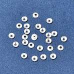 Brass Bead Caps, Cadmium Free & Lead Free & Nickel Free, Silver, 3x0.6mm, Hole: 1mm(KK-CBA1A60-17S)