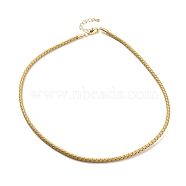 Braided Round Imitation Leather Bracelets Making, with Golden Tone Stainless Steel Lobster Claw Clasps, Pale Goldenrod, 17-1/8 inch(43.6cm)(BJEW-H610-01G-11)