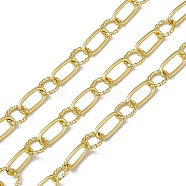 Brass Oval & Ring Link Chains, with Spool, Unwelded, Long-Lasting Plated, Cadmium Free & Nickel Free & Lead Free, Real 18K Gold Plated, 12x6x1mm, 8.5x1mm(CHC-P010-24G)