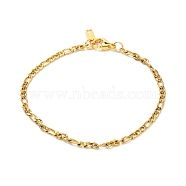 304 Stainless Steel Figaro Chains Bracelet for Men Women, Golden, 7-5/8 inch(19.5cm)(BJEW-JB06937)