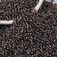 MIYUKI Round Rocailles Beads, Japanese Seed Beads, (RR1836) Sparkling Lined Smoky Amethyst AB, 8/0, 3mm, Hole: 1mm, about 2111~2277pcs/50g(SEED-X0055-RR1836)