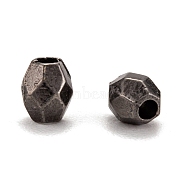 Alloy Spacer Beads, Oval, Cadmium Free & Nickel Free & Lead Free, Gunmetal, 4x3.5mm, Hole: 1mm, about 7600pcs/1000g(TIBE-Q063-29B-NF)