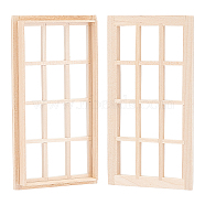 DIY Rectangle Wooden Mini Windows, Miniature Furniture, for Dollhouse Wall Decorations Photographic Props Accessories, Floral White, 13.25x7.1x1.25cm(DIY-WH0002-26)