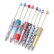 Plastic Ball-Point Pen, Printed & Rhinestone Style Beadable Pen, for DIY Personalized Pen with Jewelry Bead, Mixed Color, 147~150x11.5~15mm(AJEW-XCP0002-36)