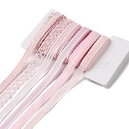 18 Yards 6 Styles Polyester Ribbon, for DIY Handmade Craft, Hair Bowknots and Gift Decoration, Pink Color Palette, Pink, 3/8~1/2 inch(9~12mm), about 3 yards/style(SRIB-Q022-D02)