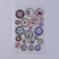 Filler Stickers(No Adhesive on the back), for UV Resin, Epoxy Resin Jewelry Craft Making, Clock Pattern, 149x100x0.1mm(X-DIY-D039-02I)