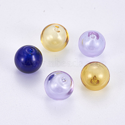 (Holiday Stock-Up Sale)Round Handmade Blown Glass Globe Ball Bottles, for Glass Vial Pendants Making, Mixed Color, 12mm, Hole: 0.9~1mm(LAMP-F007-24)