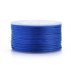 Polyester Braided Cords, for Jewelry Making Beading Crafting, Medium Blue, 2mm, about 21.87 yards(20m)/roll(OCOR-I006-A01-19)