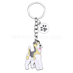 WEWAYSMILE Dog Keychain Car Keychain Pet Pendant Key-Ring Lovely Dog Key-ring Portable Metal Keychain Gift for Pet Lover Birthday Puppy Theme Party Supplies (Terrier), Platinum, 11.15x3.7cm(JX803A)