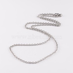 304 Stainless Steel Cable Chain Necklaces, with Lobster Clasps, Stainless Steel Color, 24.2 inch(61.6cm)(NJEW-JN01527-03)