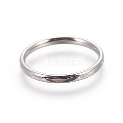 Tarnish Resistant 304 Stainless Steel Finger Rings, Stainless Steel Color, Size 5, 15.7mm(RJEW-O032-02P-15mm)