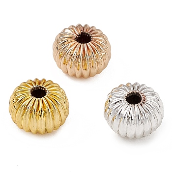 Rack Plating Brass Beads, Long-Lasting Plated, Pumpkin, Mixed Color, 8x5.5mm, Hole: 2mm