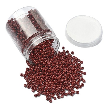 1300Pcs 6/0 Glass Seed Beads, Opaque Colours, Round, Small Craft Beads for DIY Jewelry Making, Coconut Brown, 4mm, Hole: 1.5mm