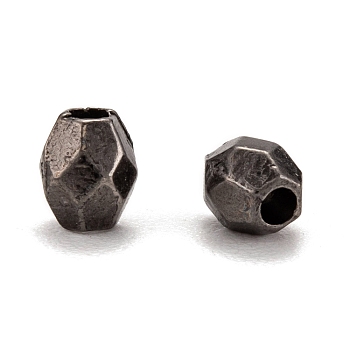 Alloy Spacer Beads, Oval, Cadmium Free & Nickel Free & Lead Free, Gunmetal, 4x3.5mm, Hole: 1mm, about 7600pcs/1000g